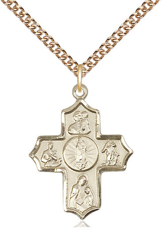 14kt Gold 5-Way Our Lady of Guadalupe Medal