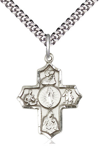 Sterling Silver 5-Way Our Lady of Guadalupe Medal Catholic Jewelry