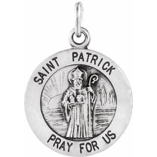 Sterling Silver 15 mm Saint Patrick Medal  