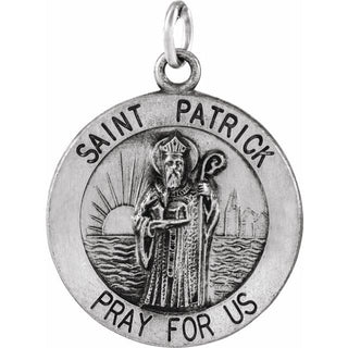 Sterling Silver 18 mm Saint Patrick Medal  