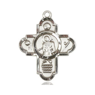 Sterling Silver 5-Way St Sebastian Sports Medal