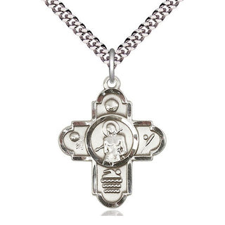 Sterling Silver 5-Way St Sebastian Sports Medal Catholic Jewelry