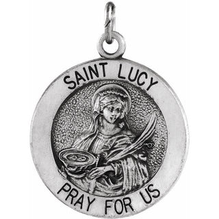 Sterling Silver 18 mm Saint Lucy Medal  