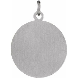 14K White 18 mm Round St. Lucy Medal