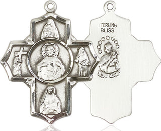 Sterling Silver Scapular 5-Way Medal Catholic Jewelry