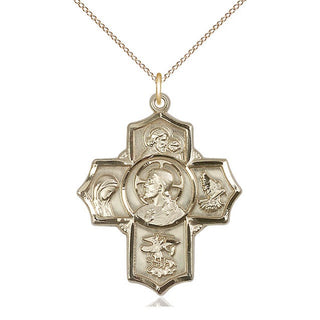 14kt Gold Sacred Heart 5-Way Medal