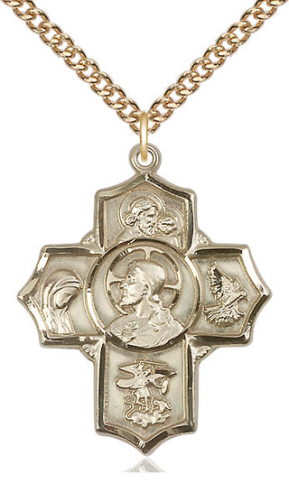 14kt Gold Sacred Heart 5-Way Medal