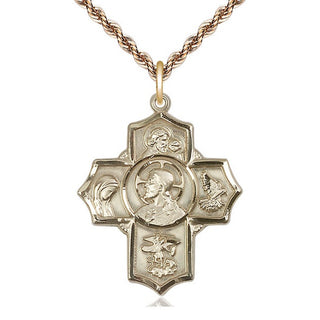 14kt Gold Sacred Heart 5-Way Medal