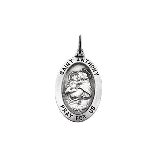 Sterling Silver 23x16 mm Saint Anthony of Padua Medal 
