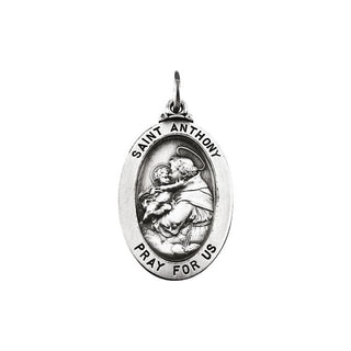 Sterling Silver 25x18 mm Saint Anthony of Padua Medal 