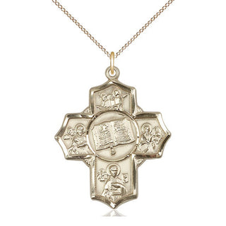 14kt Gold Filled Apostle 5-Way Medal Catholic Jewelry