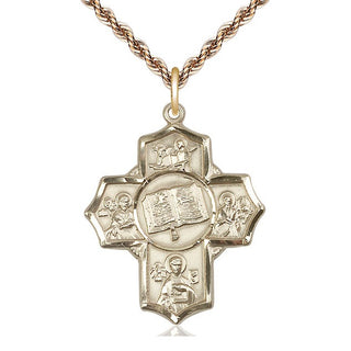 14kt Gold Filled Apostle 5-Way Medal Catholic Jewelry