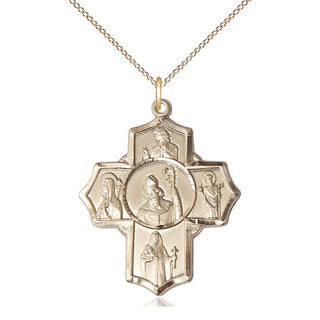 14kt Gold Irish 5-Way Medal