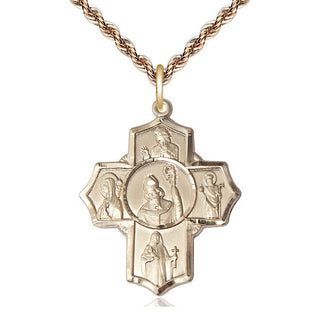 14kt Gold Irish 5-Way Medal