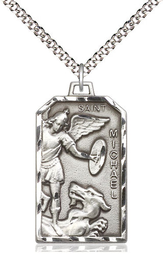 Pewter Saint Michael the Archangel Medal Catholic Jewelry Engraved Catholic Saint Jewelry
