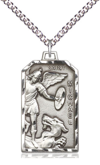 Sterling Silver Saint Michael the Archangel Medal Catholic Jewelry Engraved Catholic Saint Jewelry