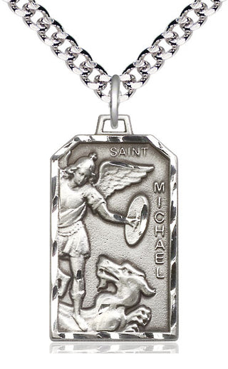 Sterling Silver Saint Michael the Archangel Medal Catholic Jewelry Engraved Catholic Saint Jewelry