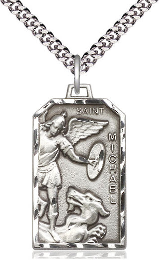 Sterling Silver Saint Michael the Archangel Medal Catholic Jewelry Engraved Catholic Saint Jewelry