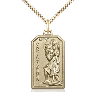 14kt Gold Filled Saint Christopher Medal Catholic Jewelry Engraved Catholic Saint Jewelry