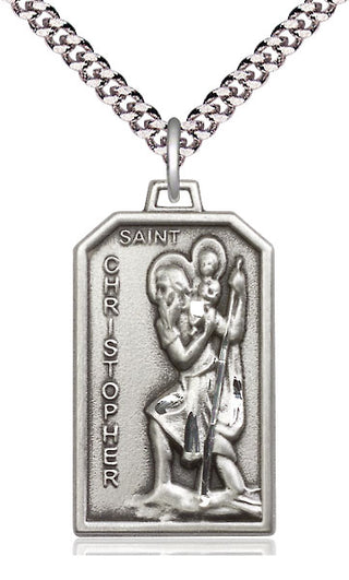 Sterling Silver Saint Christopher Medal Catholic Jewelry Engraved Catholic Saint Jewelry