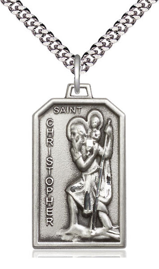 Sterling Silver Saint Christopher Medal Catholic Jewelry Engraved Catholic Saint Jewelry