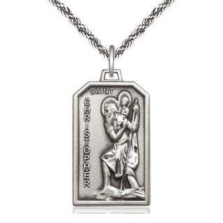 Sterling Silver Saint Christopher Medal Catholic Jewelry Engraved Catholic Saint Jewelry