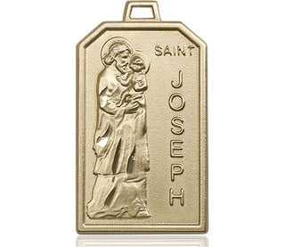 14kt Gold Filled Saint Jospeh Medal Engraved Catholic Saint Jewelry