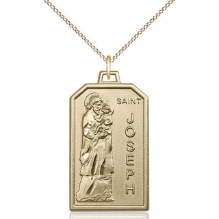 14kt Gold Filled Saint Jospeh Medal Catholic Jewelry Engraved Catholic Saint Jewelry