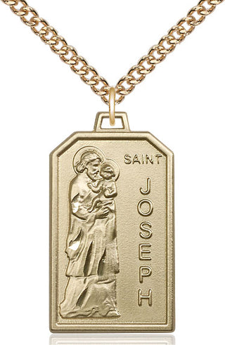 14kt Gold Filled Saint Jospeh Medal Catholic Jewelry Engraved Catholic Saint Jewelry