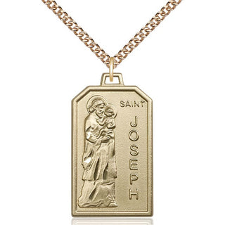 14kt Gold Saint Jospeh Medal Engraved Catholic Saint Jewelry