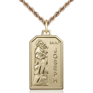 14kt Gold Saint Jospeh Medal Engraved Catholic Saint Jewelry
