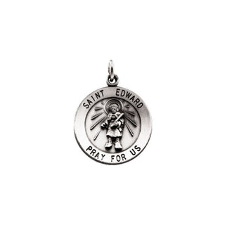 Sterling Silver 18 mm Round Saint Edward Medal  