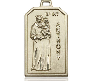 14kt Gold Filled Saint Anthony Medal Engraved Catholic Saint Jewelry