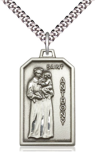 Pewter Saint Anthony Medal Catholic Jewelry Engraved Catholic Saint Jewelry