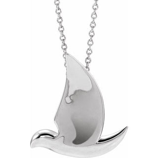 14K White Holy Spirit Dove 16-18" Necklace  