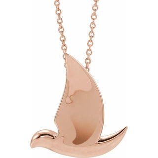 14K Rose Holy Spirit Dove 16-18" Necklace  