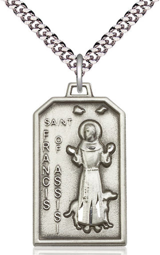 Sterling Silver Saint Francis Medal Catholic Jewelry Engraved Catholic Saint Jewelry