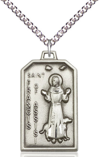 Sterling Silver Saint Francis Medal Catholic Jewelry Engraved Catholic Saint Jewelry