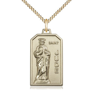 14kt Gold Filled Saint Jude Medal Catholic Jewelry Engraved Catholic Saint Jewelry