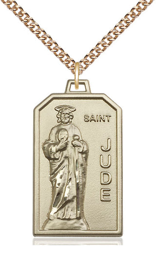 14kt Gold Filled Saint Jude Medal Catholic Jewelry Engraved Catholic Saint Jewelry