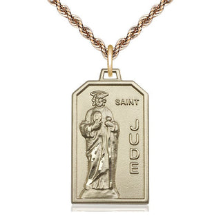 14kt Gold Filled Saint Jude Medal Catholic Jewelry Engraved Catholic Saint Jewelry