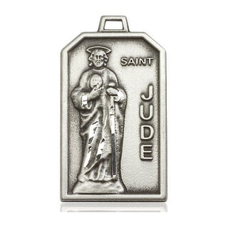 Sterling Silver Saint Jude Medal Catholic Jewelry Engraved Catholic Saint Jewelry