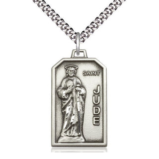 Sterling Silver Saint Jude Medal Catholic Jewelry Engraved Catholic Saint Jewelry