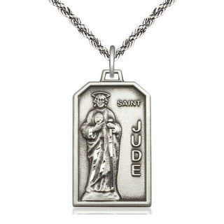 Sterling Silver Saint Jude Medal Catholic Jewelry Engraved Catholic Saint Jewelry
