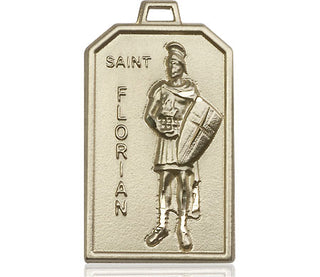 14kt Gold Filled Saint Florian Medal Engraved Catholic Saint Jewelry