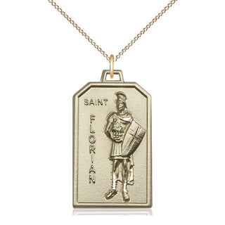 14kt Gold Filled Saint Florian Medal Catholic Jewelry Engraved Catholic Saint Jewelry