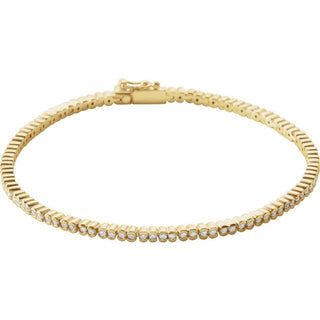 14K Yellow 1 CTW Natural Diamond Line 7" Bracelet