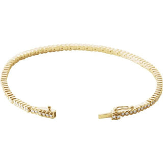 14K Yellow 1 CTW Natural Diamond Line 7" Bracelet