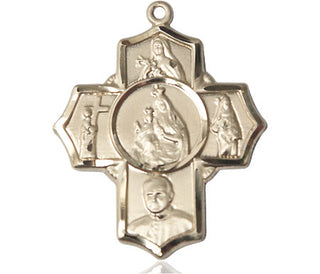 14kt Gold Filled Carmelite 5-Way Medal
