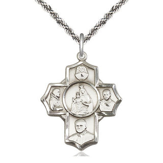 Sterling Silver Polish 5-Way Medal Catholic Jewelry